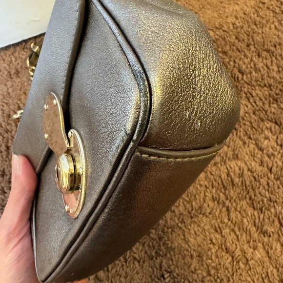 Ralph Lauren Collection Chain Strap Mini Ricky Shoulder Bag Metallic Pewter - Picture 6 of 13